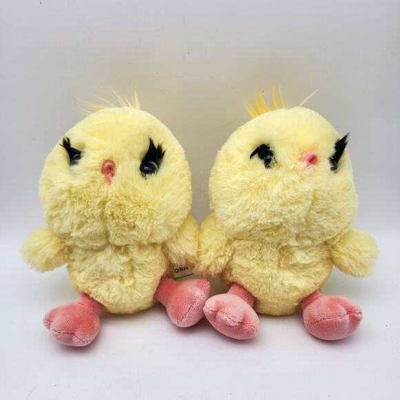 Aurora World Chelashies Chick Plush Lot Pair 7" Yellow Soft Easter Basket Gift - Picture 1 of 7